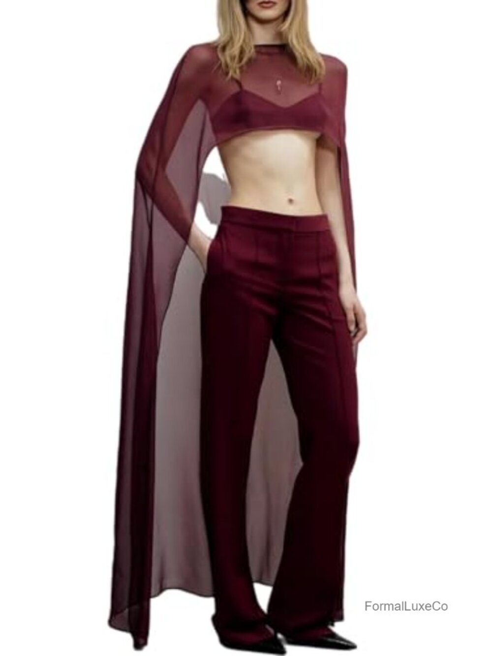 Sheer Mesh Chiffon Cape Poncho Women Tulle Bridal Shawl Cover Up